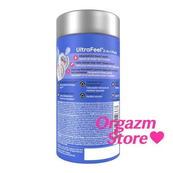 Презервативи ONE Ultra Feel, ультратонкі, з додатковою змазкою, 10 шт, подарункове паковання-тубус SX0786 фото