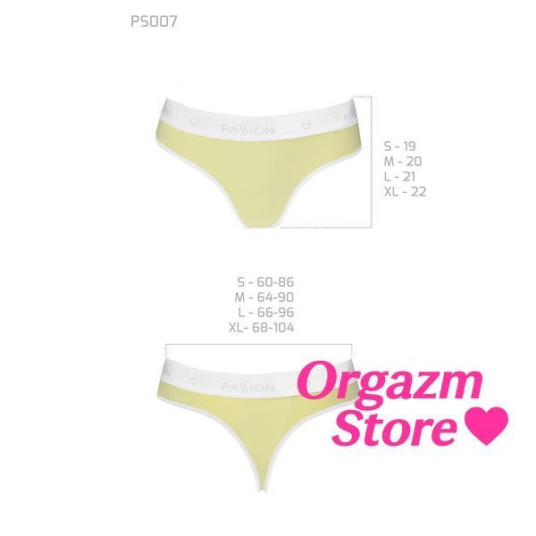 Спортивные трусики-стринги Passion PS007 PANTIES XL, yellow SO4262 фото