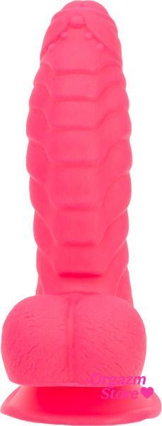 Ребристый фаллоимитатор на присоске ADDICTION &mdash; Tom 7&Prime; Dildo With Balls &mdash; Pink, вибропуля в подарок SO5585 фото