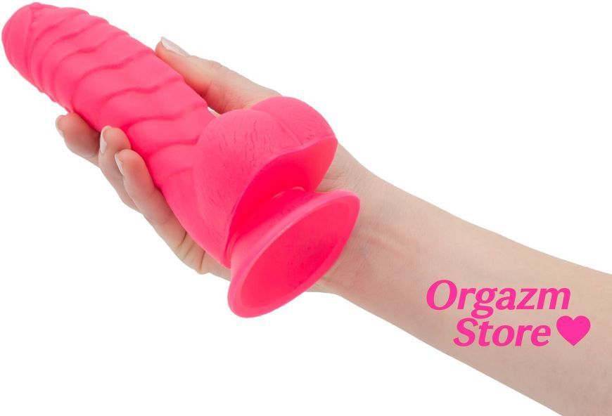 Ребристый фаллоимитатор на присоске ADDICTION &mdash; Tom 7&Prime; Dildo With Balls &mdash; Pink, вибропуля в подарок SO5585 фото