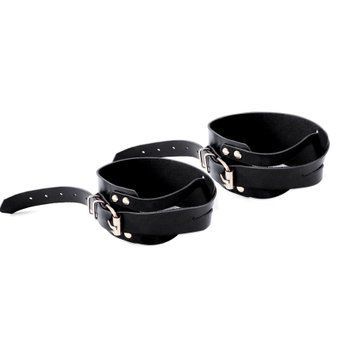 Чоловічі шкіряні наручники Art of Sex - Man Handcuffs Speedway L-2XL, колір чорний SO9999 фото