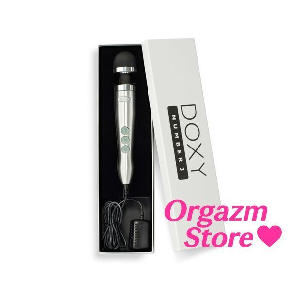 Вібромасажер DOXY Die Cast 3 Silver (Satin), дуже потужний, живлення 220В, металевий корпус SO2602 фото