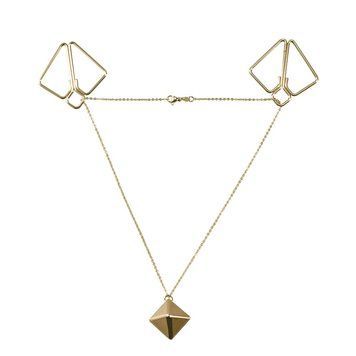 Зажимы для сосков с тяжелой подвеской LOCKINK Nipple Clamps with Heavy Pendant, золотистые SX0844 фото
