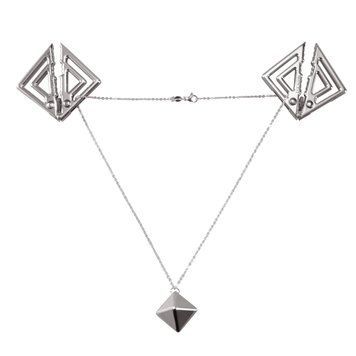 Зажимы для сосков с тяжелой подвеской LOCKINK Adjustable Nipple Clamps with Heavy Pendant, под серебро SX0847 фото