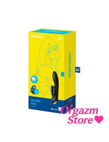 Смарт вібратор-кролик із подвійним відростком Satisfyer Double Flex Black SO6094 фото