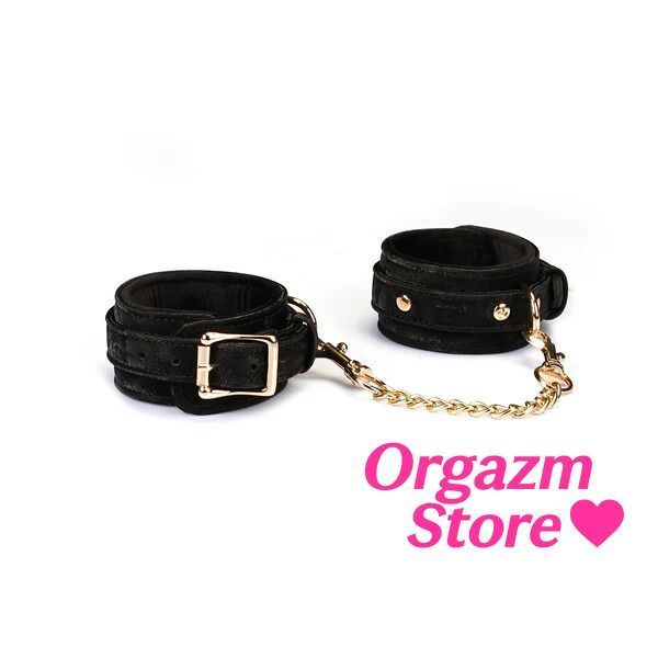 Наручники Liebe Seele Boudoir Amor Wrist Cuffs Black, з&rsquo;єднувальний ланцюжок на карабінах SX1669 фото