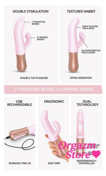 Двойной пульсатор кролик Love To Love SASSY BUNNY - BABY PINK SO6239 фото