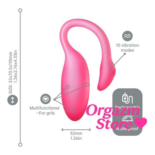 Смарт-виброяйцо Magic Motion Flamingo Max Pink 2 в 1: виброяйцо и тренажер Кегеля, 10 режимов SX2194 фото