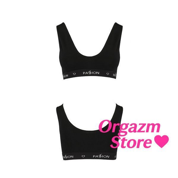 Спортивный топ с широкой резинкой Passion PS004 TOP XL, black SO4222 фото