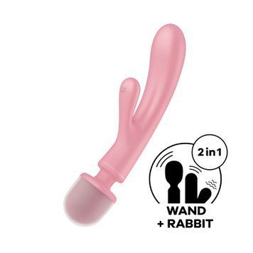 Вибратор-кролик с вибромассажером Satisfyer Triple Lover Pink, 3 мотора SO8790 фото
