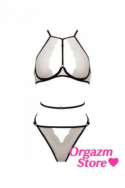 Комплект білизни Passion CHIKA SET, L/XL, cream, топ, трусики SO9698 фото