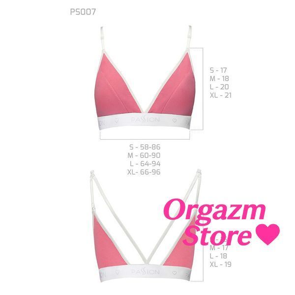 Спортивний топ з подвійними бретелями Passion PS007 TOP S, pink SO4273 фото