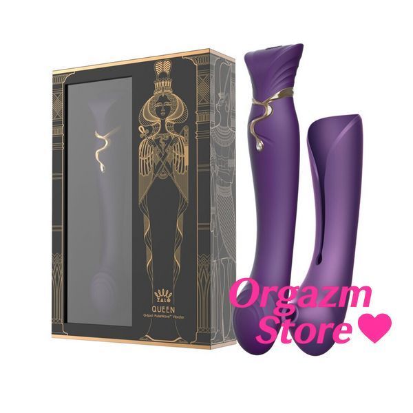 Смартвібратор 3в1 Zalo &mdash; Queen Set Twilight Purple, пульсівна перлина та вакуум, кристал Swarovski SO6664 фото