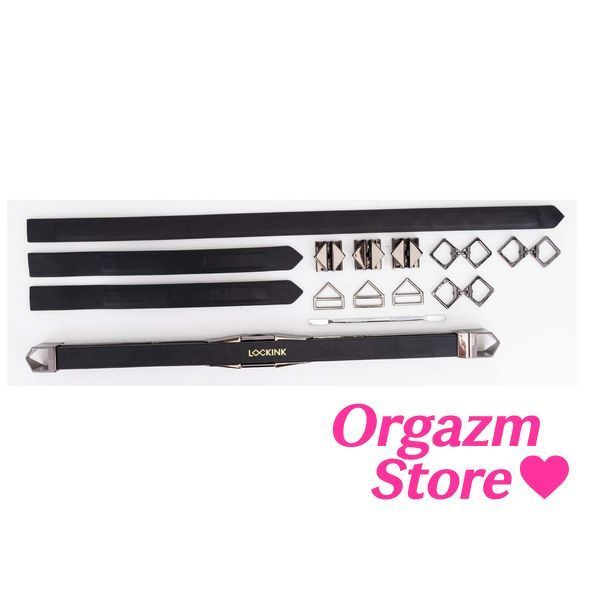 Фиксатор-распорка LOCKINK Adjustable Spreader Bar Set, черный, кожаный, ремни для шеи, рук/ног SX0853 фото