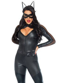 Еротичний костюм супергероя-кішечки Leg Avenue Wicked Kitty L, комбінезон, пояс, маска, вушка SO9130 фото