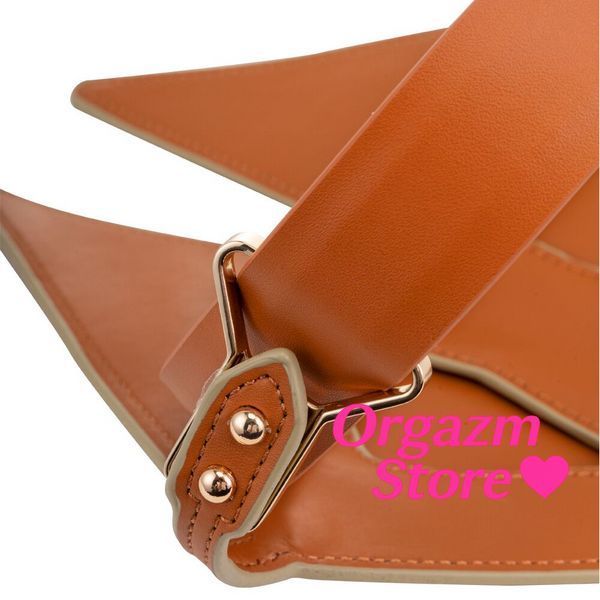 Маска на очі LOCKINK Vixen Blindfold, коричнева, натуральна шкіра, регульований обсяг SX0854 фото