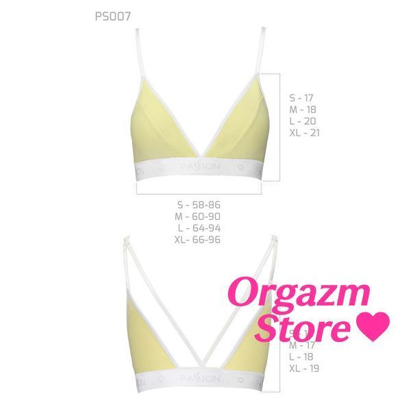 Спортивний топ з подвійними бретелями Passion PS007 TOP M, yellow SO4276 фото