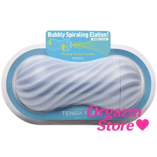 Мастурбатор Tenga FLEX Bubbly Blue с изменяемой интенсивностью, можно скручивать, вакуум SO7038 фото