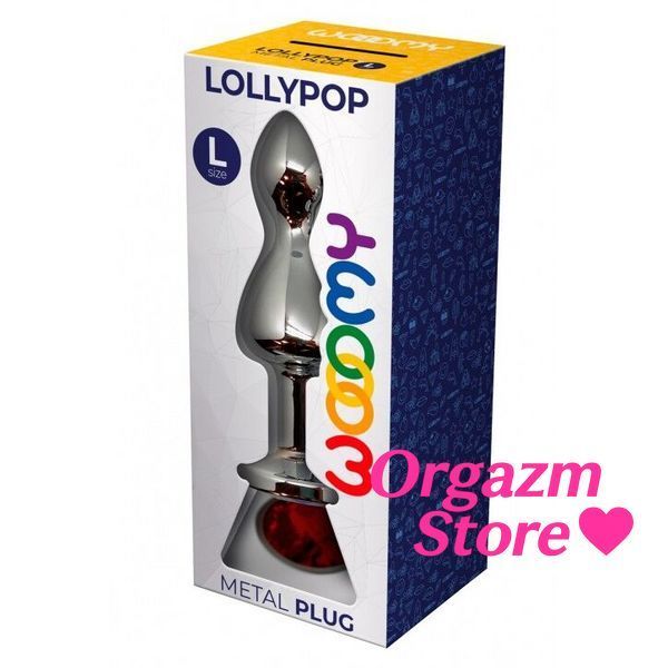Металлическая анальная пробка Wooomy Lollypop Double Ball Metal Plug Red L диаметр 3,5, длина 10,5 с SO7420 фото
