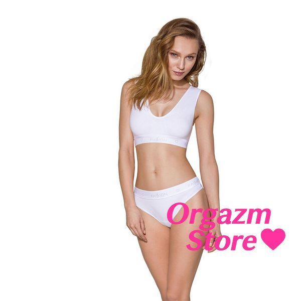 Спортивный топ из эластичного хлопка Passion PS005 TOP M, white SO4228 фото