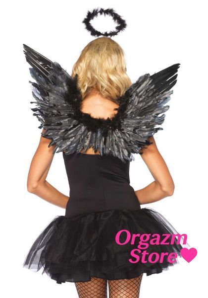 Крылья черного ангела Leg Avenue Angel Accessory Kit Black, крылья, нимб SO8594 фото