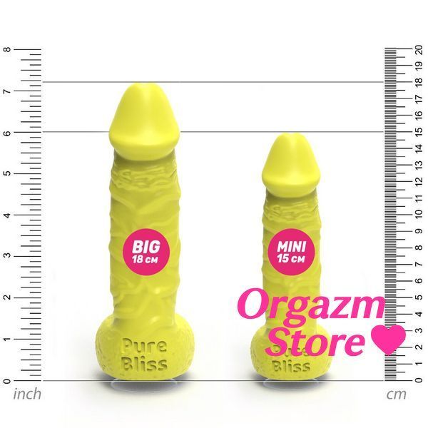Крафтове мило-член із присоскою Pure Bliss MINI Yellow, натуральне SO6357 фото