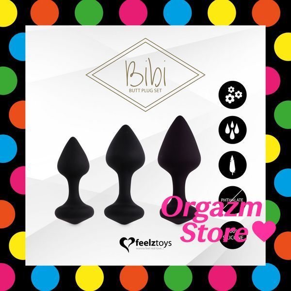 Набор силиконовых анальных пробок FeelzToys - Bibi Butt Plug Set 3 pcs Black SO5065 фото