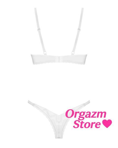 Комплект Obsessive Alissium 2-pcs set, XL/2XL, мереживо, ліф з м&rsquo;якою чашкою, трусики танга SX0605 фото