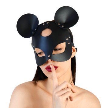 Шкіряна маска мишки Art of Sex - Mouse Mask, колір Чорний SO9649 фото