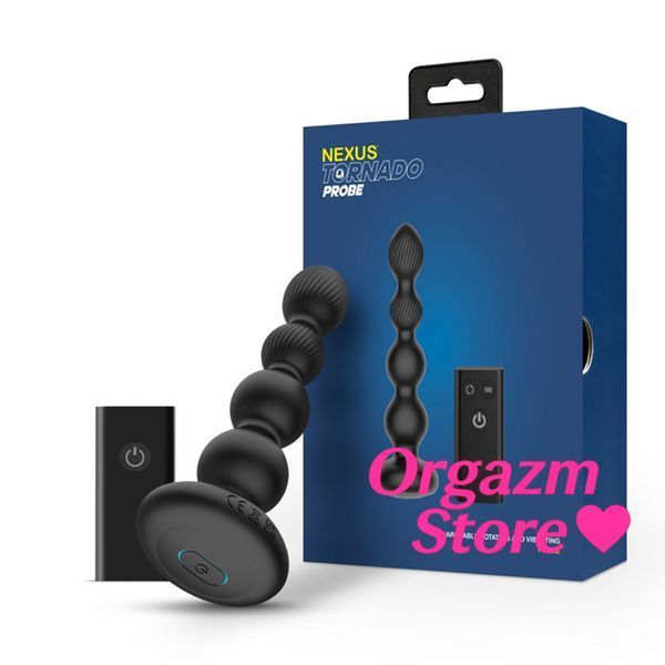 Анальний віброротатор Nexus Tornado Probe Edition, діаметр 3,5 см, вібрація + ротація, пульт ДУ SO9862 фото