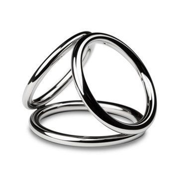 Потрійне ерекційне кільце Sinner Gear Unbendable &ndash; Triad Chamber Metal Cock and Ball Ring &ndash; Large SO4617 фото