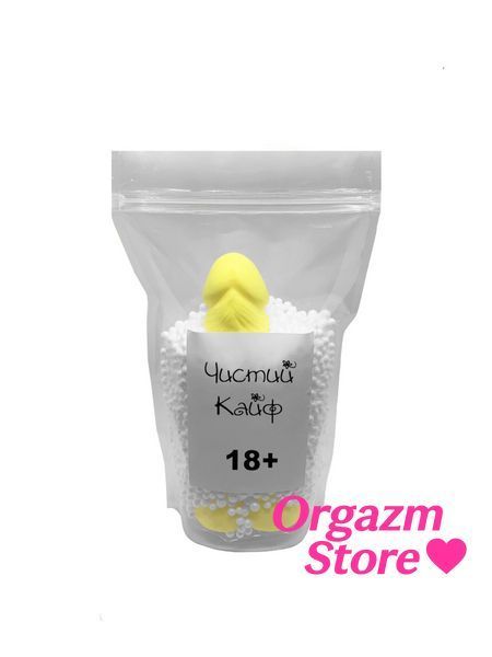 Крафтове мило-член із присоскою Чистий Кайф Yellow size L, натуральне SO2644 фото