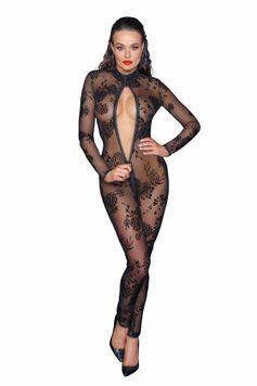 Сітчастий бодістокінг Noir Handmade F237 Long tulle overall, XXL SX0125 фото