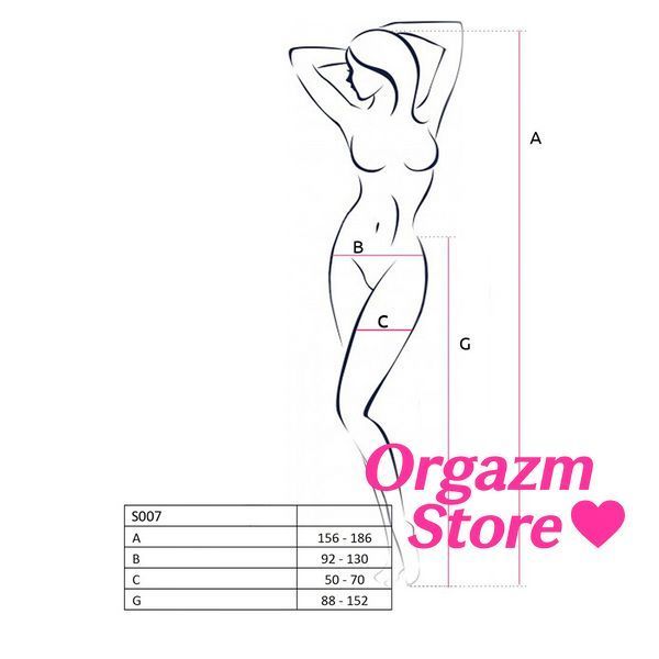 Сітчасті панчохи-стокінги Passion S011 One Size, White, імітація гартерів, відкритий доступ PSS011W фото