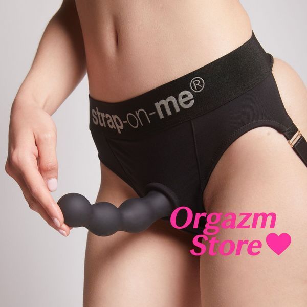 Насадка для страпона Strap-On-Me Dildo Plug Balls Black M SO8993 фото