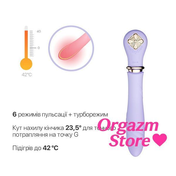 Пульсатор із підігрівом Zalo Sweet Magic - Desire Fantasy Violet, турбо режим SO6679 фото