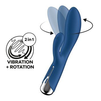 Вібратор-кролик з ротацією Satisfyer Spinning Rabbit 1 Blue, 3 мотори SX0562 фото
