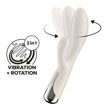 Вібратор-кролик з ротацією Satisfyer Spinning Rabbit 1 Beige, 3 мотори SX0563 фото