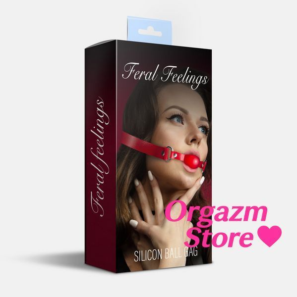 Кляп силіконовий Feral Feelings Silicon Ball Gag Red/Red, червоний ремінець, червона кулька SO8267 фото