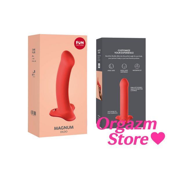 Фаллоимитатор Fun Factory MAGNUM, оранжевый, очень гибкий, длина 18,3 см, диаметр 3,7 см SX0985 фото