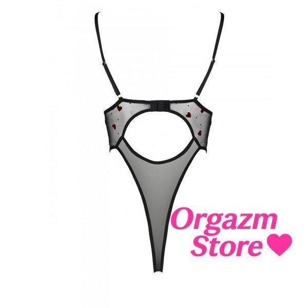 Еротичний боді з малюнком Passion LOVELIA BODY XXL/XXXL, black SO4755 фото