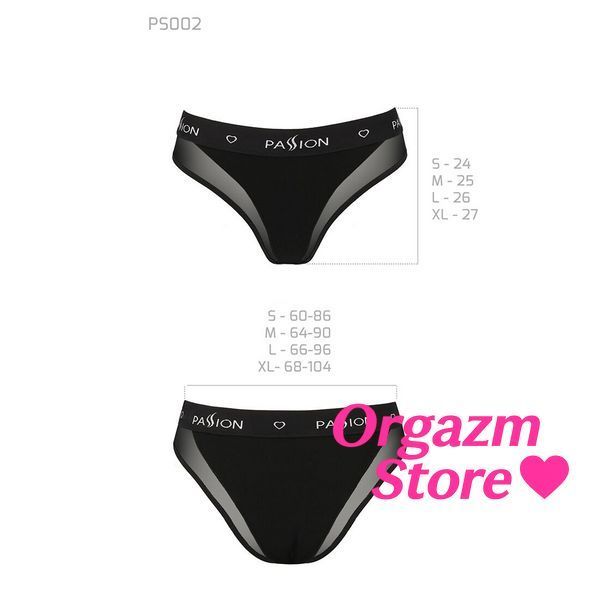 Трусики з прозорою вставкою Passion PS002 PANTIES S, black SO4193 фото