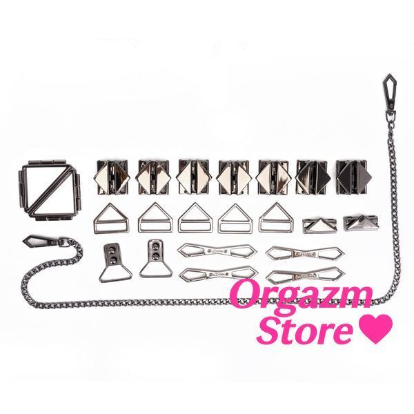 БДСМ-набор LOCKINK Bondage & Restraint Set, черный, натуральная кожа, фиксаторы, маска, кляп SX0823 фото