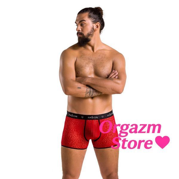 Мужские прозрачные боксеры Passion 046 SHORT PARKER XXL/XXXL Red, сетка, под леопард SO7611 фото