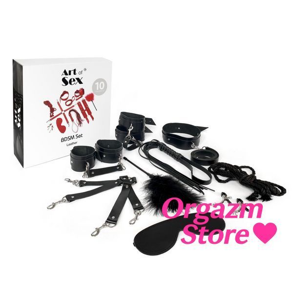 Набор BDSM Art of Sex &ndash; Set Leather, 10 предметов, черный, натуральная кожа SO7138 фото
