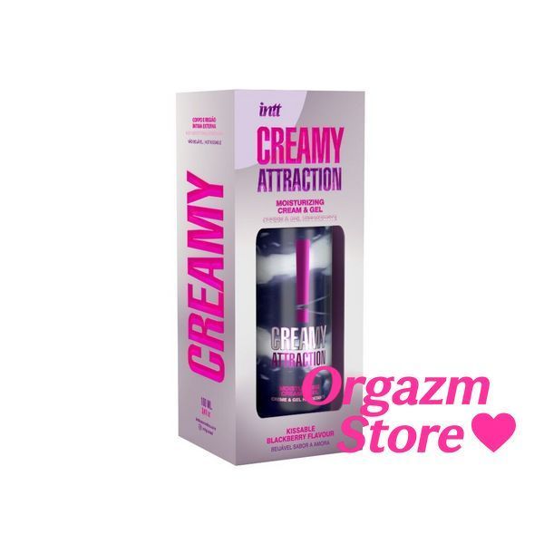 Зволожувальний крем-гель 2в1 Intt Creamy Attraction Blackberry 100мл, смак ожини, унісекс SX2658 фото