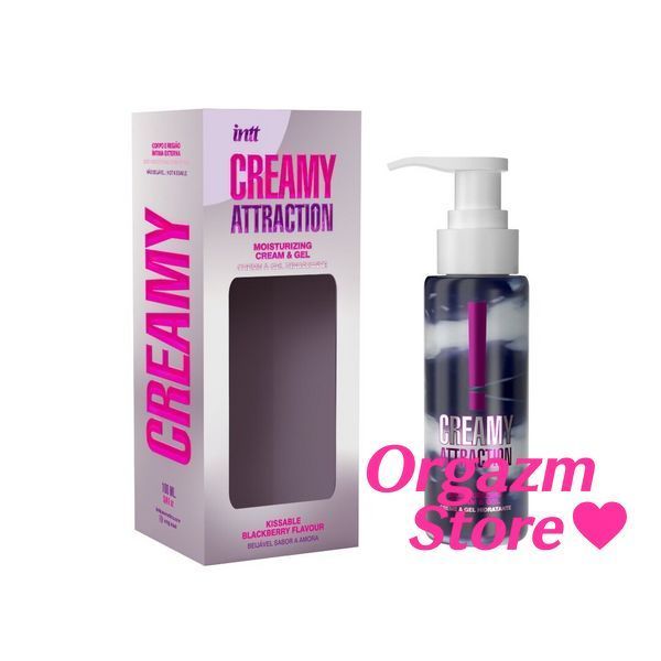 Зволожувальний крем-гель 2в1 Intt Creamy Attraction Blackberry 100мл, смак ожини, унісекс SX2658 фото