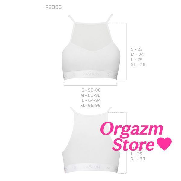 Спортивный топ с прозрачной вставкой Passion PS006 TOP XL, white SO4246 фото