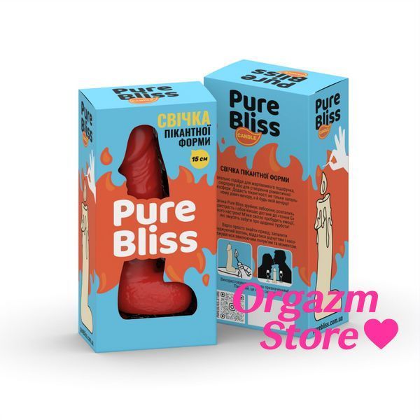 Свічка у вигляді члена Pure Bliss MINI Red 15 см SX1646 фото