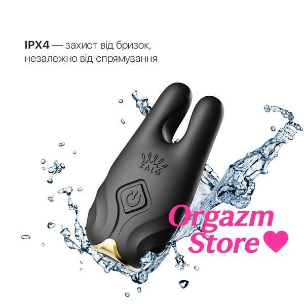 Смарт-вибратор для груди Zalo - Nave Obsidian Black, пульт ДУ, работа через приложение SO7490 фото